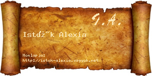 Istók Alexia névjegykártya